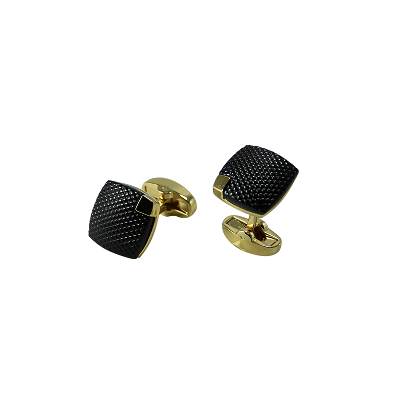 2 Τόνοι: Χρυσοί και Gunmetal Plated Square Cool Cuff Links